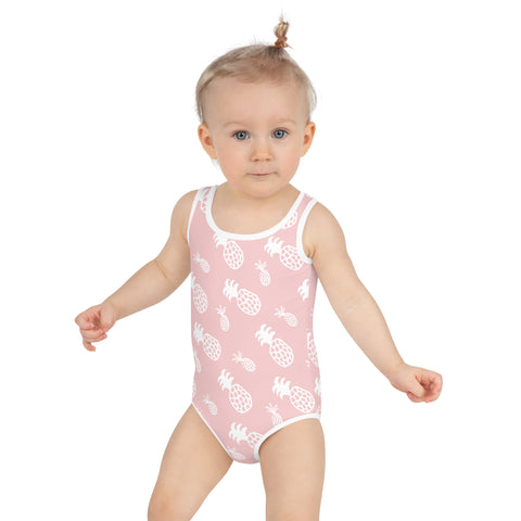 Poppie Light Pink Pineapple kid full swimsuit