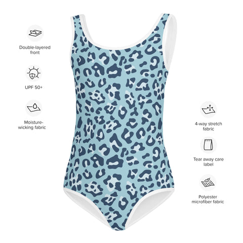 Prince Blue Leopard kid full swimsuit