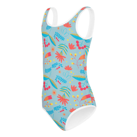 Izzy Bright Floral & Orange kid full swimsuit