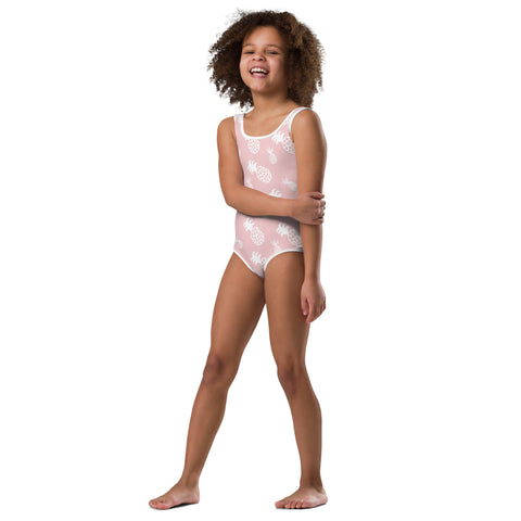 Poppie Light Pink Pineapple kid full swimsuit