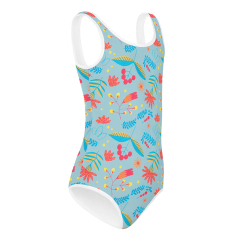 Izzy Bright Floral & Orange kid full swimsuit