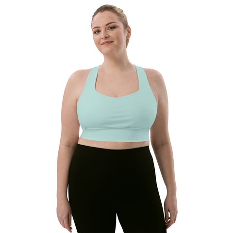 Sunny Hibiscus longline bralette top (solid light blue-green)