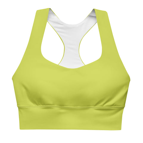 Psychedelic Jungle Neon longline bralette top (solid lime)