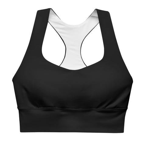 Solid Black recycled longline bralette top