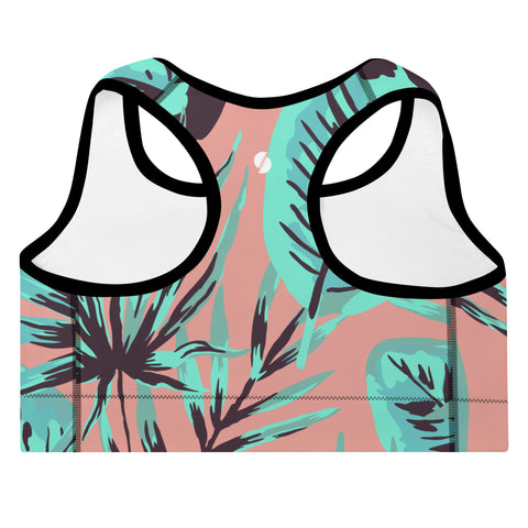 Psychedelic Jungle Mint & Coral bralette top