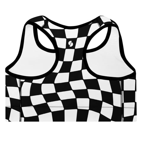 Black & White Checkered Board bralette top