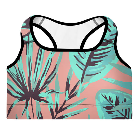 Psychedelic Jungle Mint & Coral bralette top