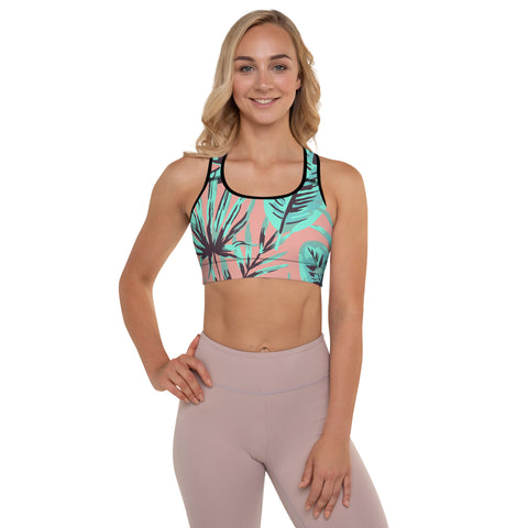 Psychedelic Jungle Mint & Coral bralette top