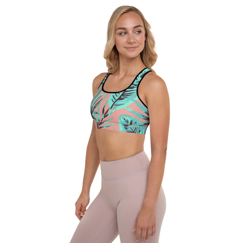 Psychedelic Jungle Mint & Coral bralette top