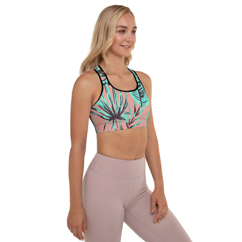 Psychedelic Jungle Mint & Coral bralette top