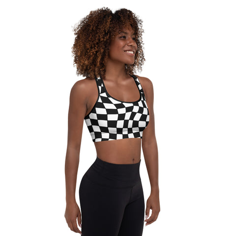 Black & White Checkered Board bralette top