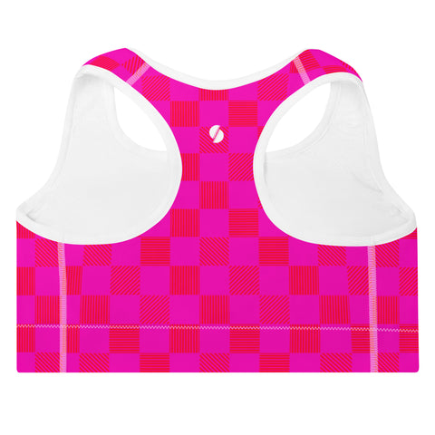 Cerise & Red Checkered Board bralette top