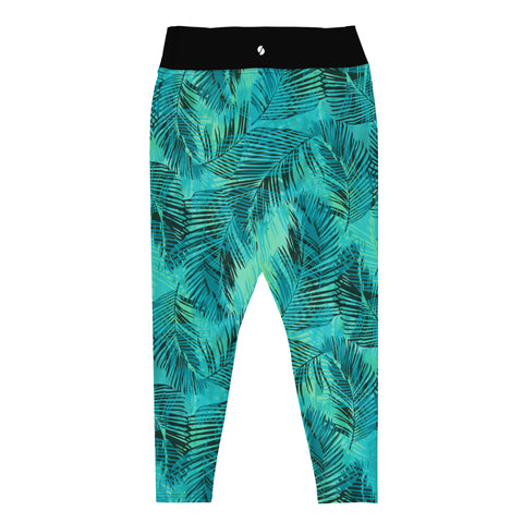Into The Greens tropical plus-size leggings