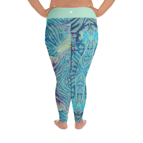 Psychedelic Tiger & Leopard plus-size leggings