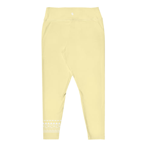 Summer Pastel Yellow plus size leggings
