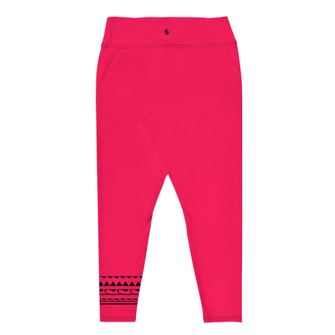 Summer Bright Cherry Pink plus size leggings