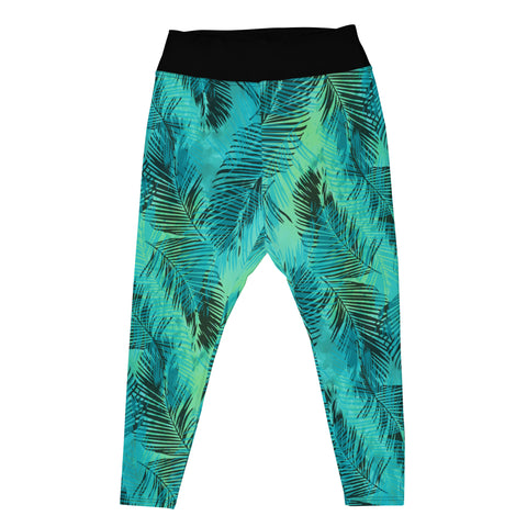 Into The Greens tropical plus-size leggings