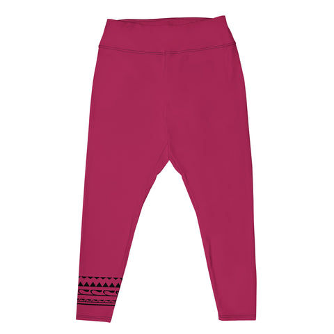 Messy Magenta Maroon Pink plus-size leggings