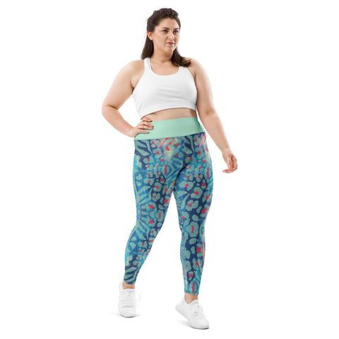 Psychedelic Tiger & Leopard plus-size leggings