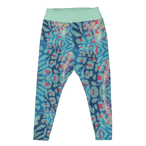 Psychedelic Tiger & Leopard plus-size leggings