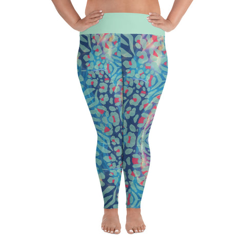 Psychedelic Tiger & Leopard plus-size leggings