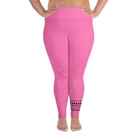 Summer Bright Candy Pink plus size leggings