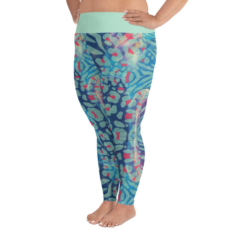 Psychedelic Tiger & Leopard plus-size leggings