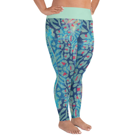 Psychedelic Tiger & Leopard plus-size leggings