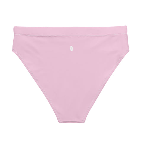 Summer Pastel Pink cheeky high-waisted bikini bottom (Recycled, Eco)