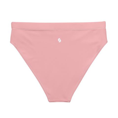 Summer Pastel Coral cheeky high-waisted bikini bottom (Recycled, Eco)