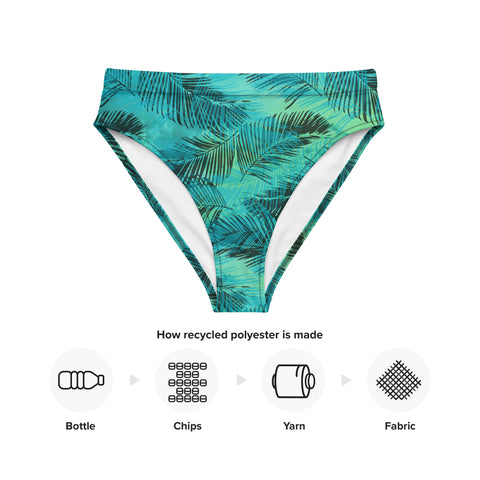 Into The Greens tropical cheeky high-waisted bikini bottom (Recycled, Eco)