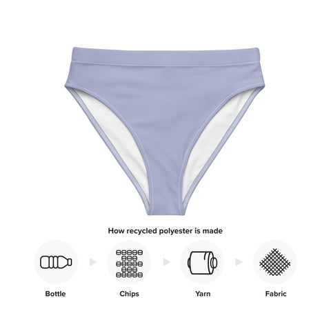Summer Pastel Purple cheeky high-waisted bikini bottom (Recycled, Eco)