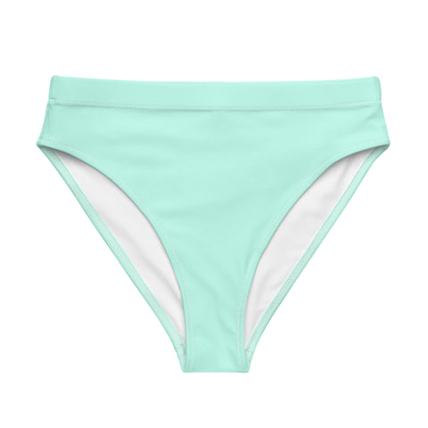Summer Pastel Mint cheeky high-waisted bikini bottom (Recycled, Eco)
