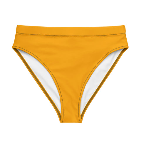 Summer Bright Orange cheeky high-waisted bikini bottom (Recycled, Eco)