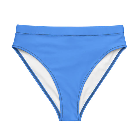 Summer Bright Blue cheeky high-waisted bikini bottom (Recycled, Eco)