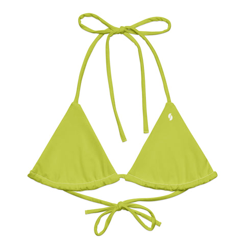 Psychedelic Jungle Neon string bikini top (solid lime)
