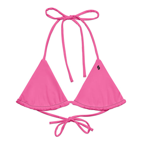 Summer Bright Candy Pink string bikini top