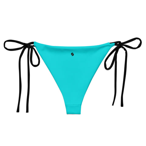 Into The Greens tropical string bikini bottom (teal & black solid colours)