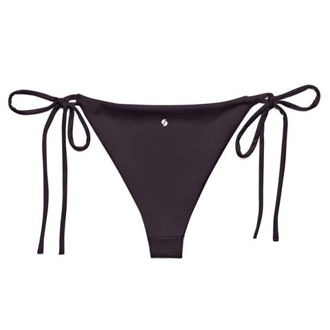 Psychedelic Jungle Mint & Coral string bikini bottom (solid purple-black)