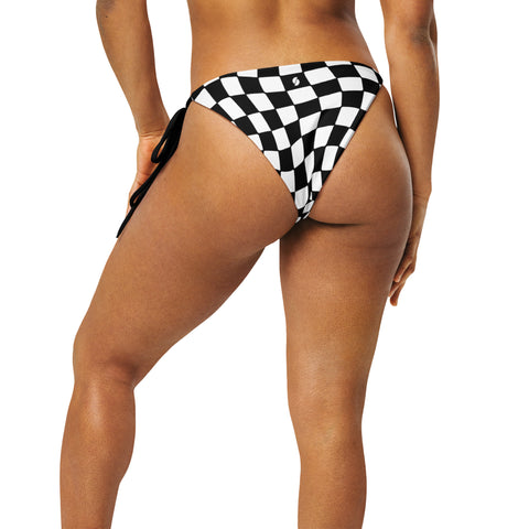 Black & White Checkered Board string bikini bottom