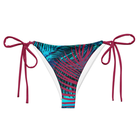 Messy Magenta tropical string bikini bottom