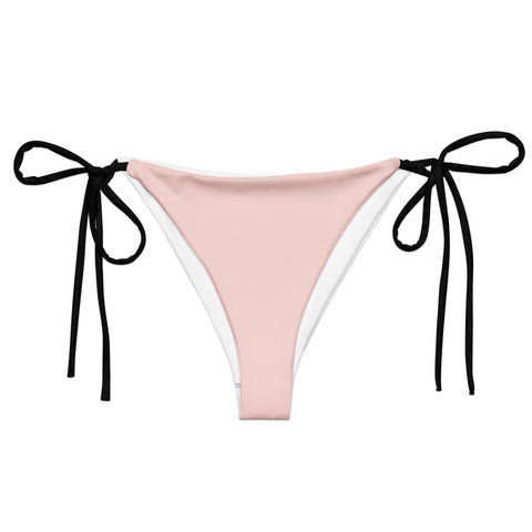 Striped Jungle string bikini bottom (solid light pink w/black)