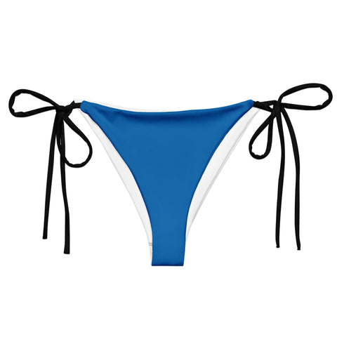 Jungle Sunset Blue string bikini bottom (solid royal blue)