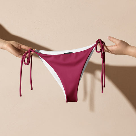 Messy Magenta Maroon Pink string bikini bottom (solid colour)