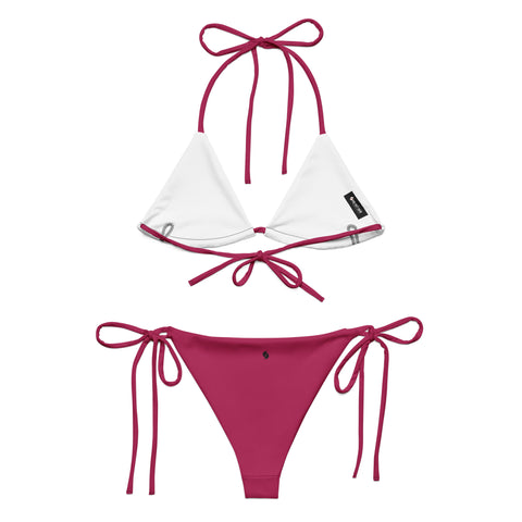Messy Magenta Maroon Pink string bikini set (solid colour)