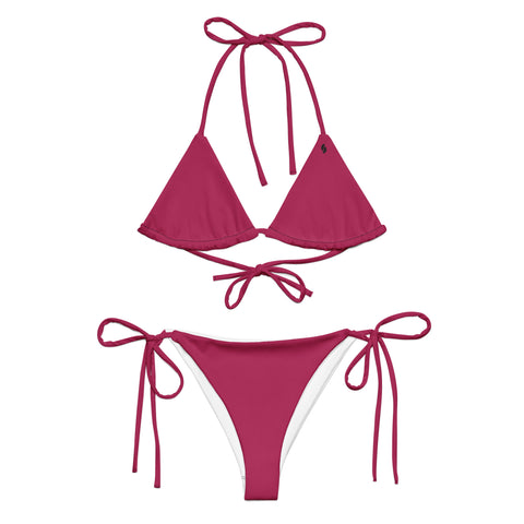 Messy Magenta Maroon Pink string bikini set (solid colour)