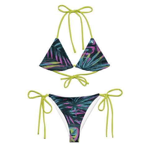 Psychedelic Jungle Neon string bikini set