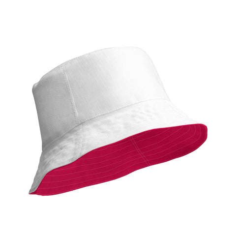 Hotpink & White reversible bucket hat