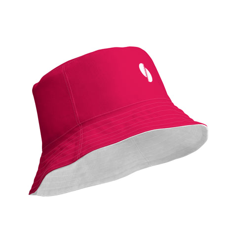 Hotpink & White reversible bucket hat