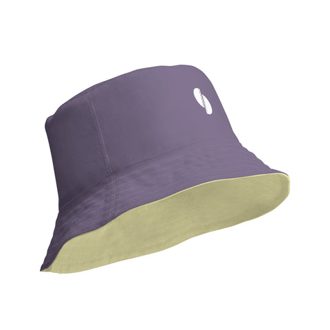 Raisin and yellow reversible bucket hat